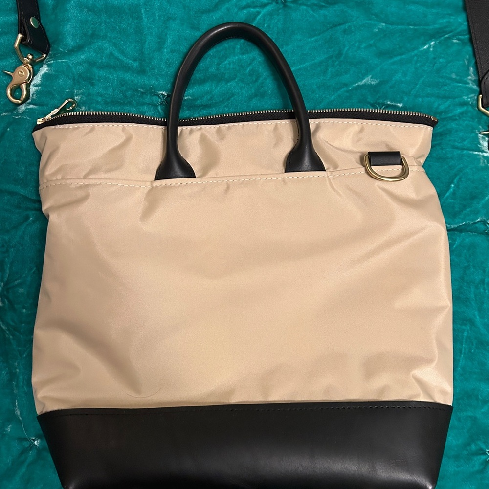 R. Riveter Otto Cream Nylon and Leather Bag - Picture 11 of 11